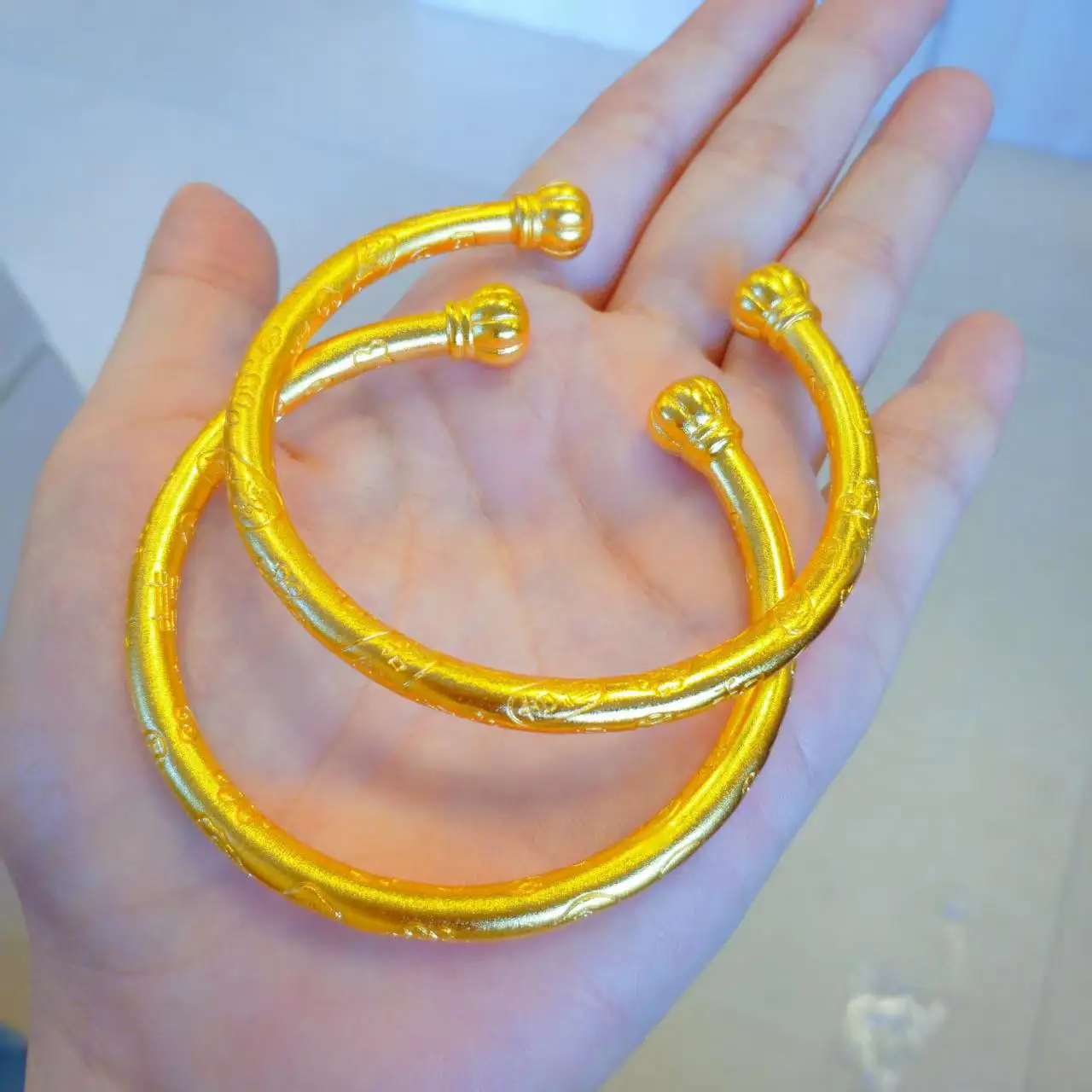 AU999 Diamond-Studded Pumpkin Open Bracelet Women's 24K Gold - Value-preserving pure gold bracelet