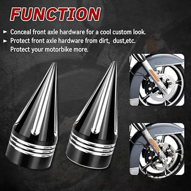 Front Axle Nut Covers Aluminum Alloy Skull Spun Blade Spinning Axle Caps 2pcs Front Axle Nut Covers For Most Motorcycles