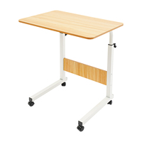Portable Laptop Table Computer Desk Study Desk, Workbench Dining Table MDF, Iron 70-90cm Height Adjustable