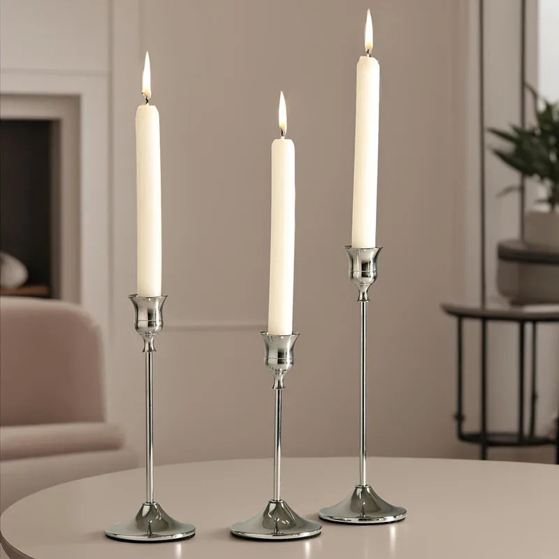 

3Pcs/Set Metal Candle Holders Candlestick European Style Wedding Table Candle Stand Dinner Table Decoration