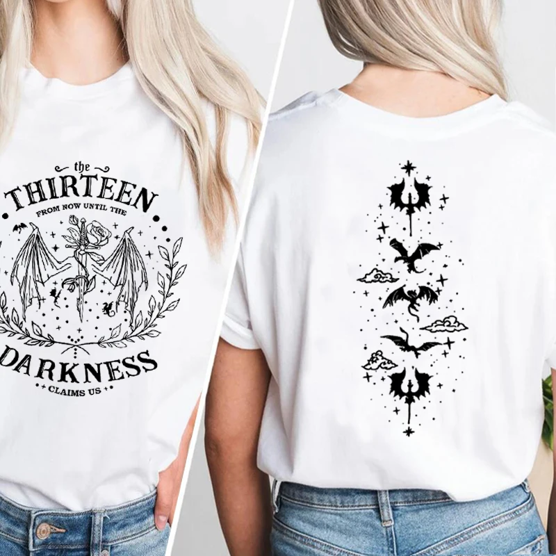 Terrasen Home of The Stag T-shirt Women Cotton Short Sleeve Throne of Glass Merch Tshirt Sarah J Maas Bookish ACOTAR Tee Shirt