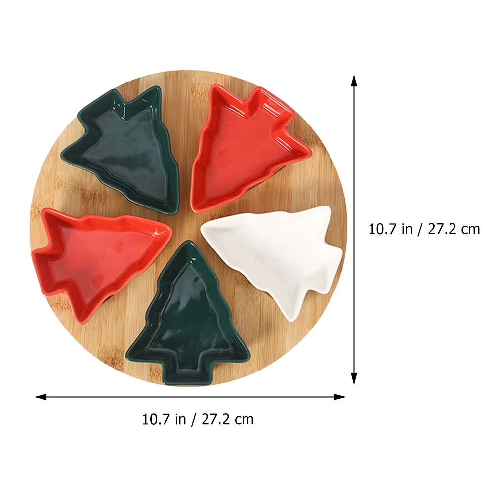 

1Set Rotating Snack Tray Ceramic Christmas Tree Shape Festive Fruit Plate Snack Holder Table Decor Fruit Serving Dish