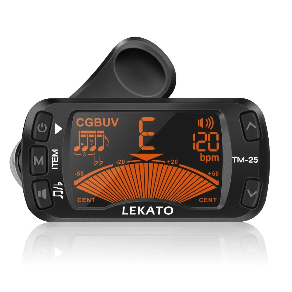 LEKATO 3 in 1 Tuner Clip On Tuner Guitar Tuner Metronome Metronome Electric Ukulele Tuner for Musical Instrument