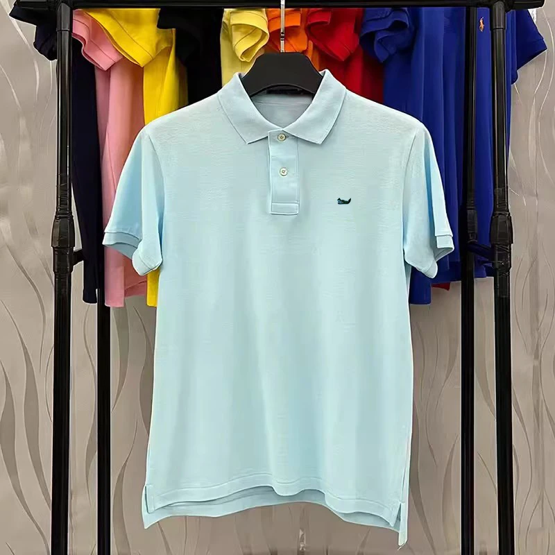 100% Cotton T-shirt Men's Clothing Tee Quality Solid Color Polo Shirt Short Sleeve Casual Polo Hommes Summer Lapel Male Tops