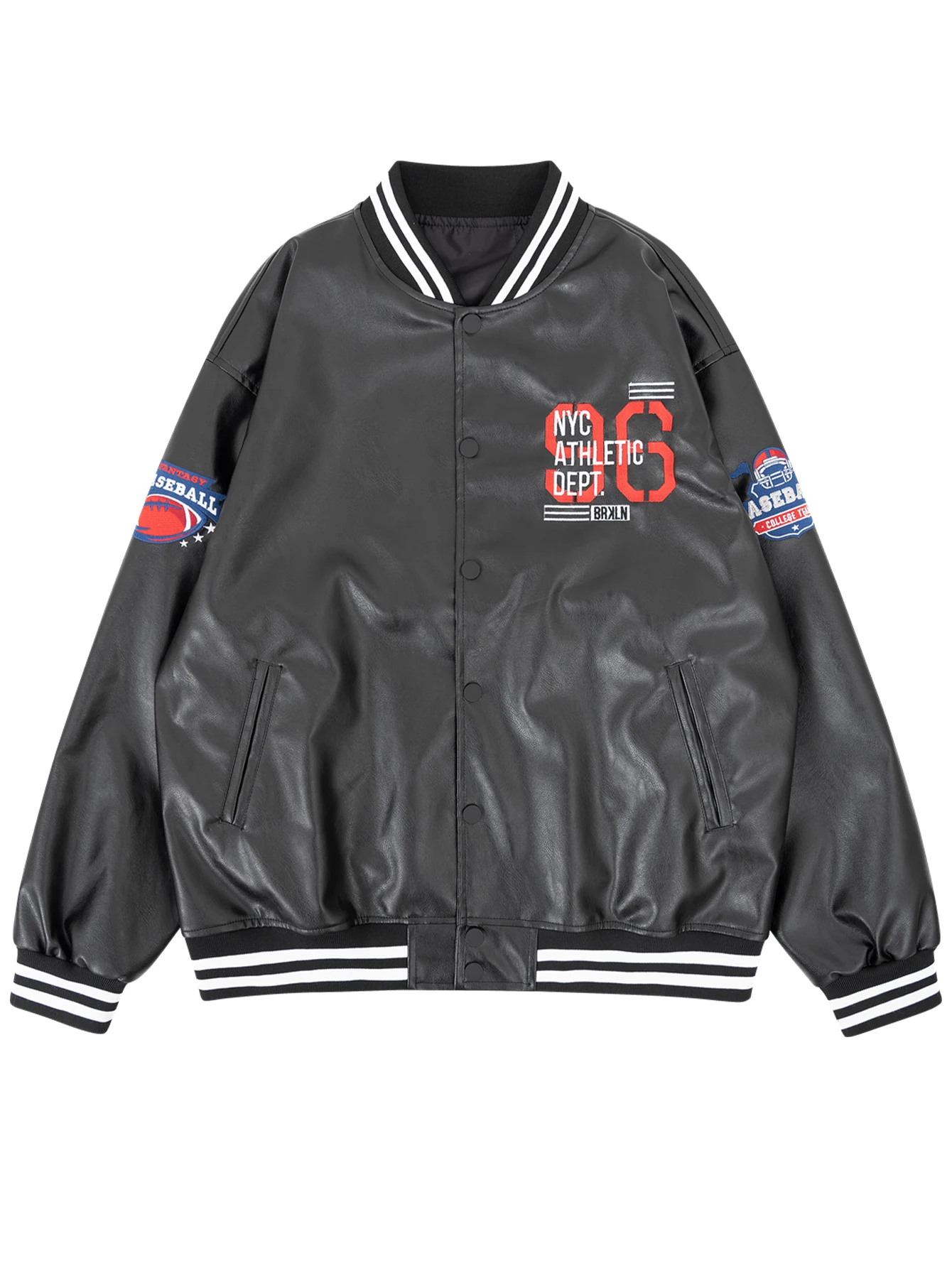 

Мужские мотоциклетные куртки из искусственной кожи, байкерская верхняя одежда с футбольной вышивкой, осенне-зимняя верхняя одежда, мужские бейсбольные пальто, байкерская куртка