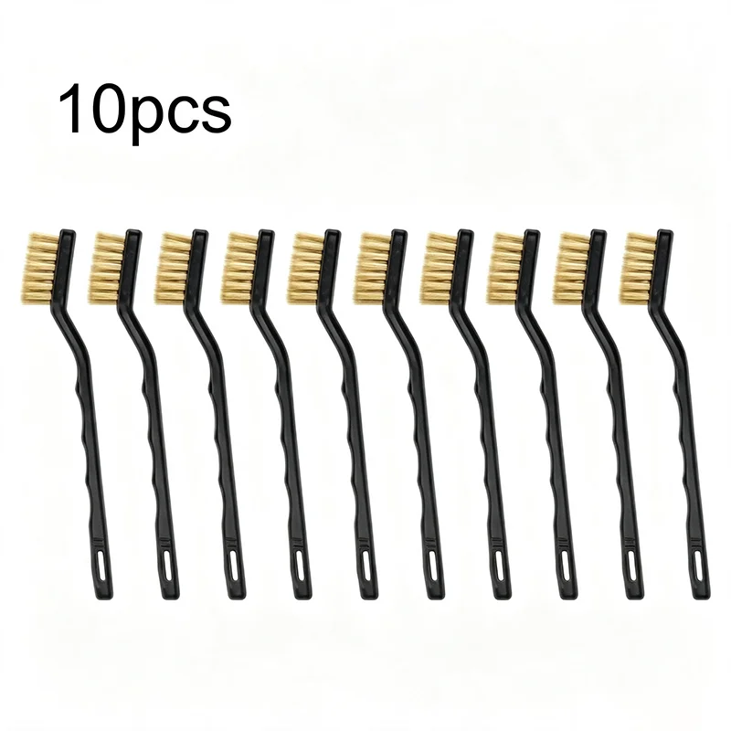 10Pcs 7inch Remove Rust Brush Brass Cleaning Polishing Metal Brushes Brass Wire Steel Wire Nylon Brush Clean Tools Home Kits