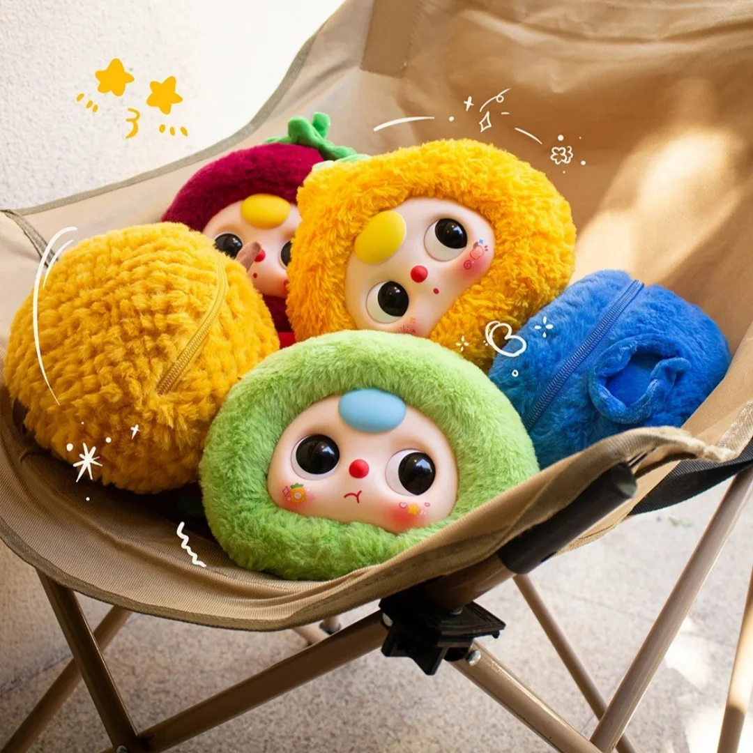 

В наличии подлинная детская три классических фруктовых садов, новая сумка на молнии, серия слепая коробка, виниловая плюшевая кукла, кавайный кошелек для монет, детский подарок