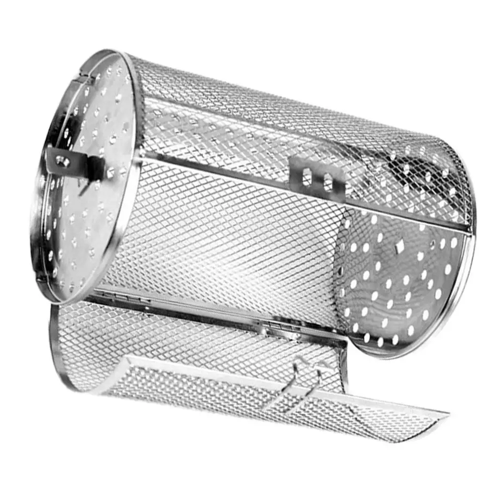

3pcs Stainless Steel Grilling Cage Rotating Bbq Rack Universal Outdoor Picnic Tool Family Gathering Nuts Roasting Oven Unique