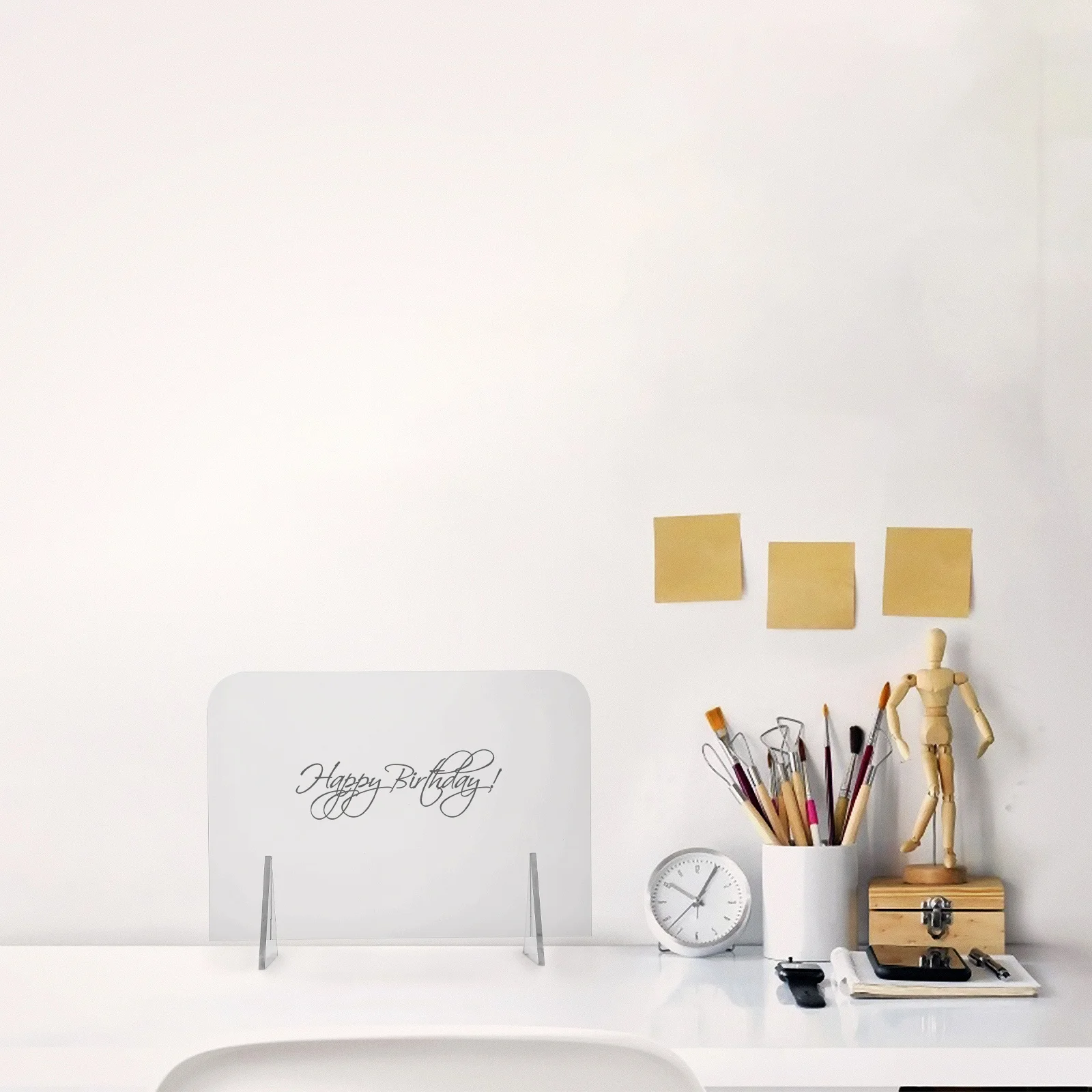 2 pezzi di lavagne in acrilico trasparente per appunti, lavagne trasparenti da tavolo per l'home office, memo, disegno, decorazione per il desktop