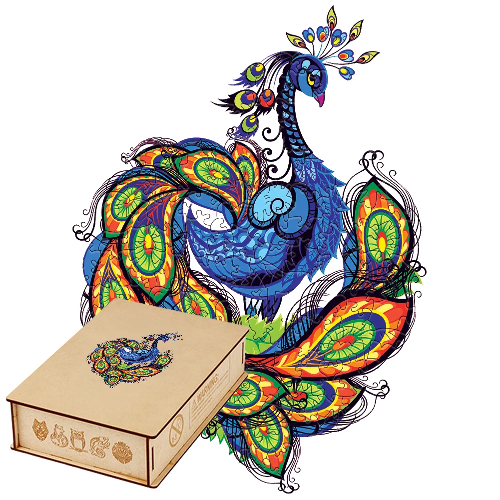

Elegant Peacock Wooden Puzzle for Adults 3D Brain Teaser Puzzles Board Games Beautiful Bird Jigsaw Unique Birthday Gifts