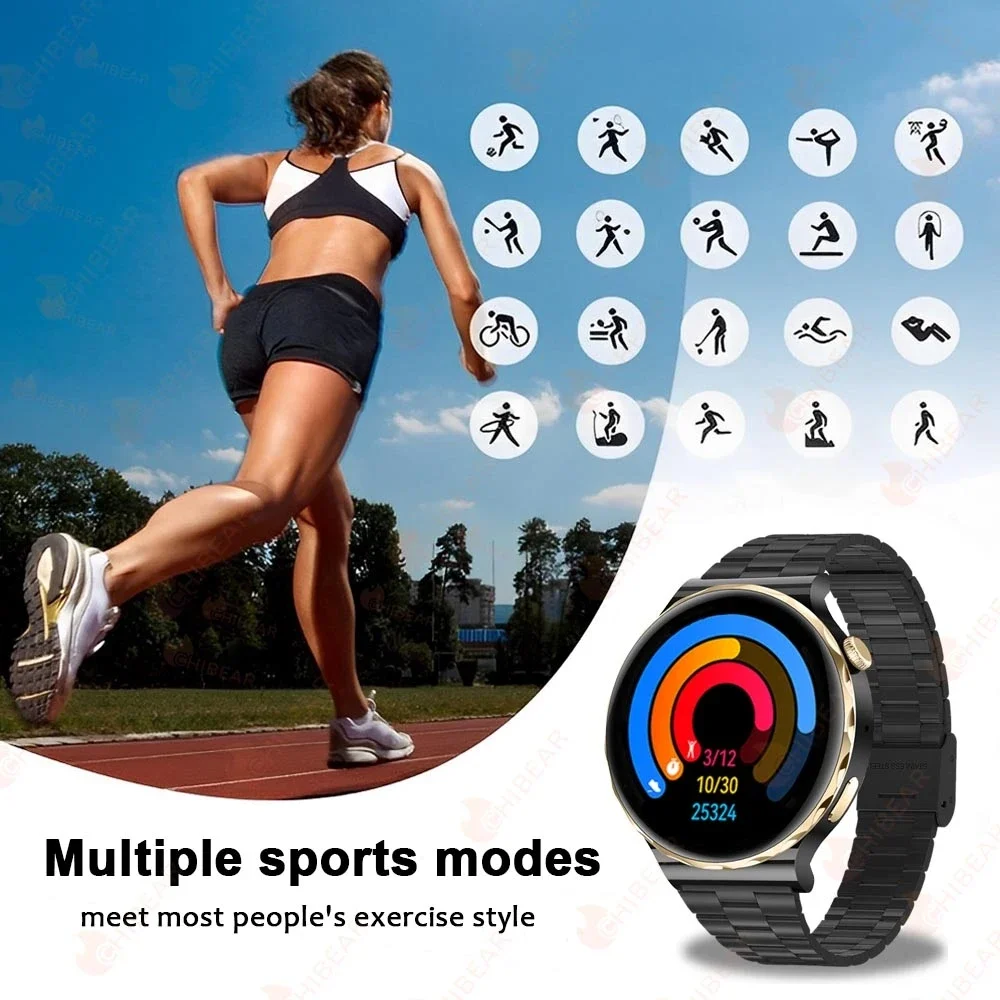Xiaom Jam Tangan Pintar Wanita Fashion Baru Jam Tangan Pintar Denyut Jantung GPS Olahraga Kebugaran Jam Tangan Pintar Tahan Air Panggilan Suara AMOLED untuk Android IOS