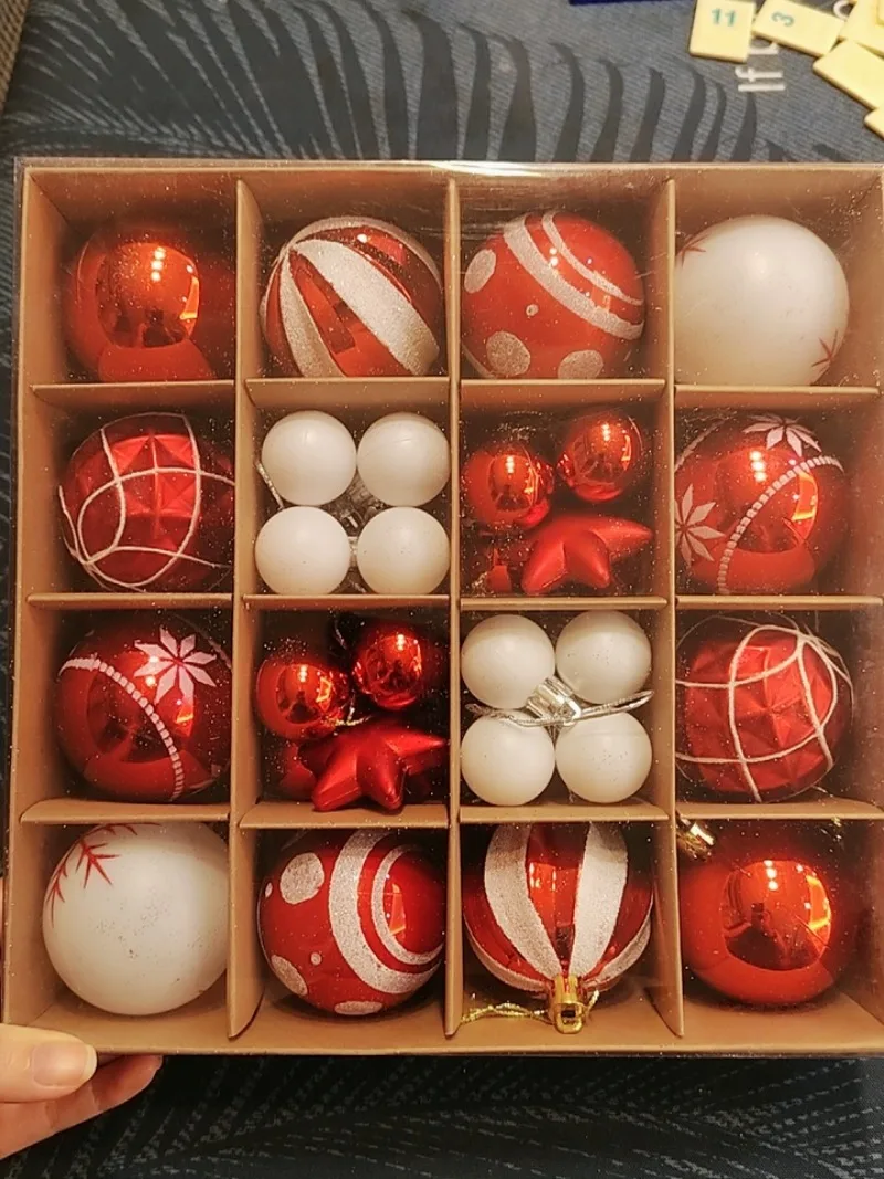 For 9 Pack 8cm Assorted Painted Christmas Balls, Multi-tone Glossy Xmas Tree Ornament Pendants, Indoor DIY Christmas Tree