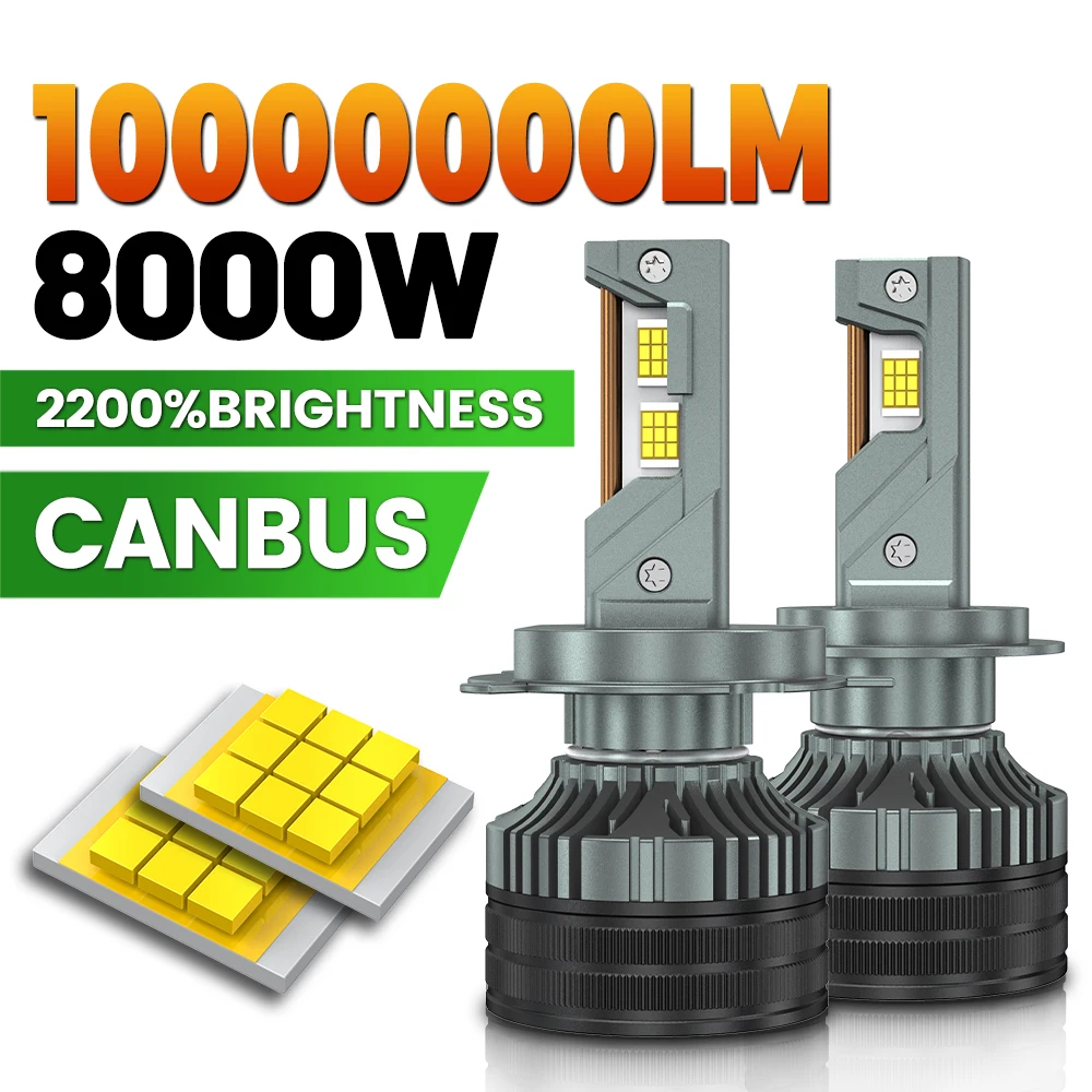 

H7 H4 Led Canbus Автомобильные фары Лампы 8000W 10000000LM H8 Светодиодная лампа H9 H11 HB3 9005 HB4 9006 H1 9012 Hir2 LED 6000K Противотуманные фары 12V