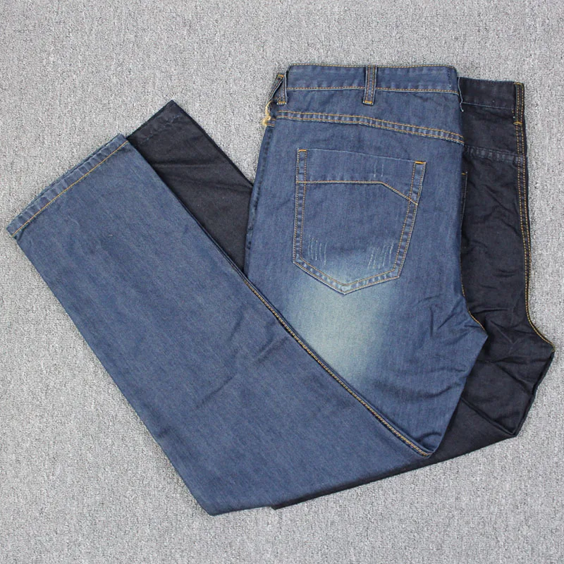 

Мужские джинсы из чистого хлопка с завышенной талией, свободные прямые брюки, повседневные уличные длинные брюки, сезонные удобные джинсы на весну и осень