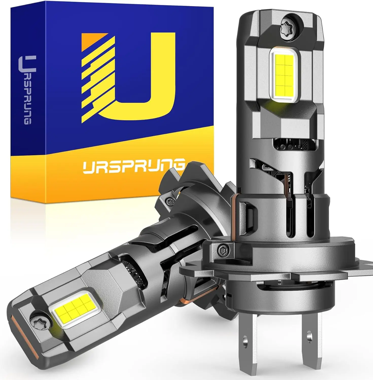 

Ursprung 2024 Upgraded H7 Bulb, 26000LM 800% Super Bright H7, 1:1 Size No Adapter Required H7 Bulb, Plug and Play with Fan