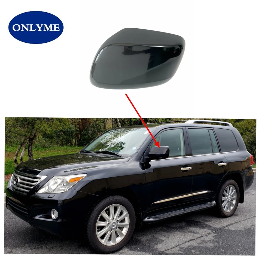 

Car Unpainted Black Mirror Cover Cap For Lexus Lx570 2008 - 2015 / Toyota Land Cruiser Prado FJ150 2010- 2019
