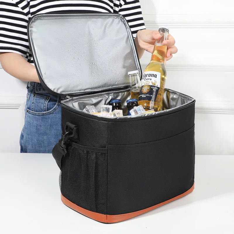 Portable 16L Thermal Fridge Lunch Box Insulated Cooler Tote for Men Large Leakproof Food Carrier with Adjustable Strap for Work