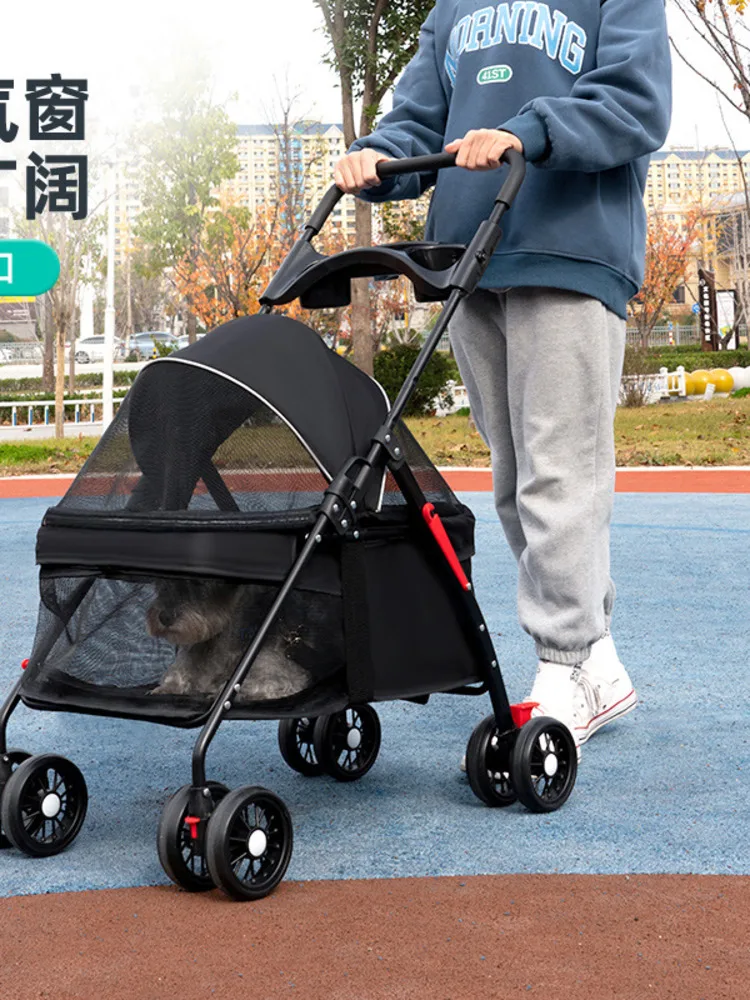 

Pet Cat And Dog Car Walking Shopping Lightweight And Foldable Teddy Car Small Trailer For Outdoor Use