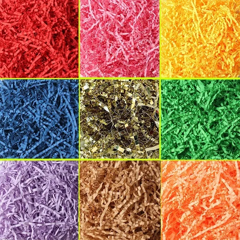 500/1000g Papier Déchiqueté Multicolore pour Remplissage de Boîtes Cadeaux, Décoration de Mariage, Anniversaire, Fête, Emballage Cadeau à Coupe Ondulée