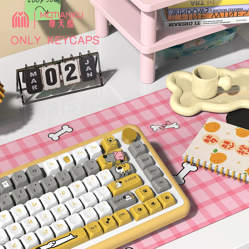 

158 keys Cute dog Theme Original Keycaps Cherry/MDA Profile Personalized Keycap For Mechanical Keyboard with 7U and ISO keys