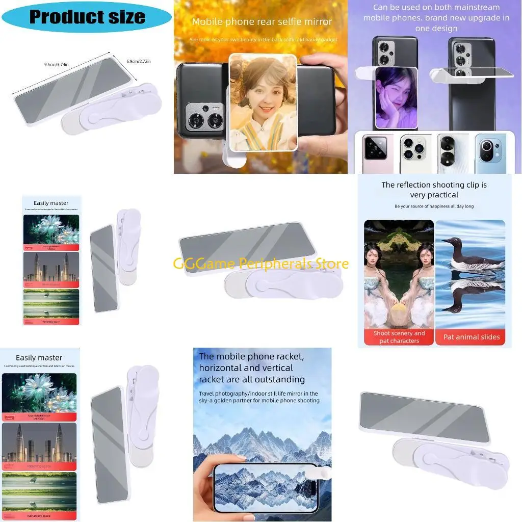 U55B Double Purpose Phone Camera Clip With Selfportrait Glass And Reflective Face For Breathtaking Outdoor Injections