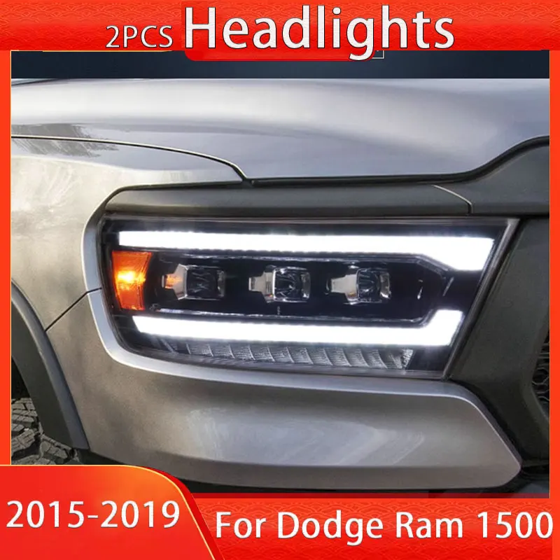 Cars LED Headlight  For Dodge Ram 1500 2015-2019 Modified Full Led Projector Front Lights Assembly Plug And Play