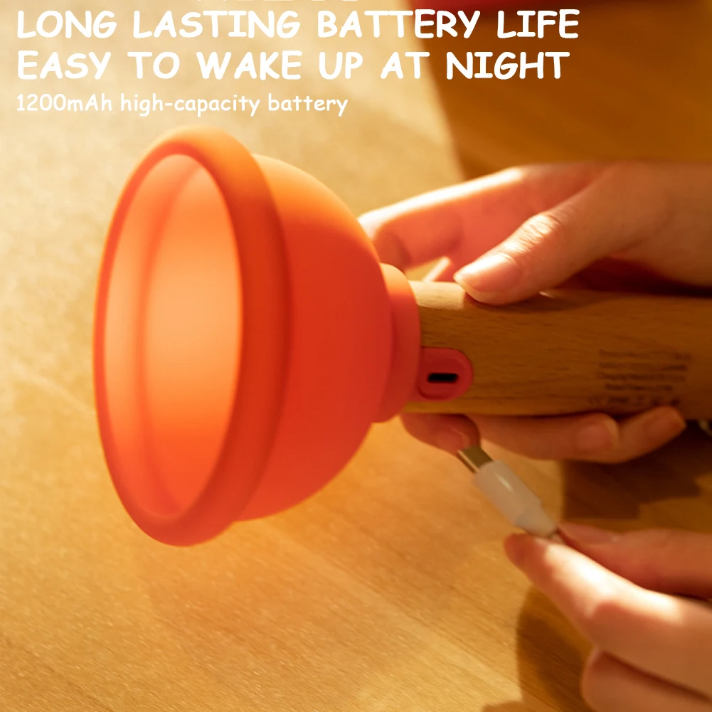 Lámpara de émbolo de inodoro para el hogar y el dormitorio, luz nocturna divertida, Mini émbolos de atenuación continua, recargable, Linda