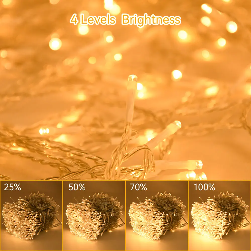 String Light สําหรับคริสต์มาส 120M 1000Light US Plug Warm Light แสงสีขาวเทศกาล Light String ตกแต่ง