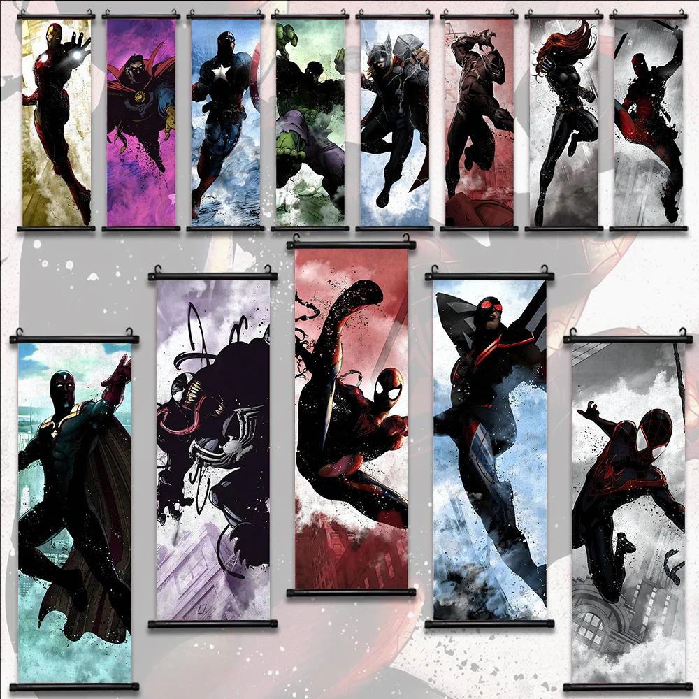 

Marvel Dark Edition Wallpaper Wall Artwork Canvas Painting Print Decor Hanging Scroll Poster Home Decoration Avengers Art Gift