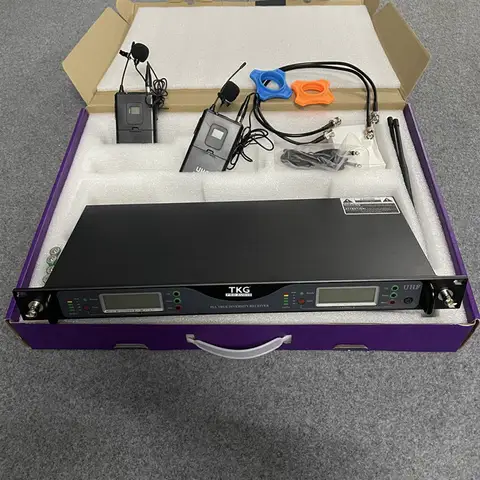 Sistema wireless UR24D 640-690MHZ con doppio microfono cordless portatile nero UHF UR4D auricolare lavalier doppio microfono wireless