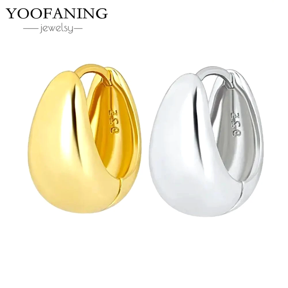 2025 Hot Sales 925 Sterling Silver Needle Classic Retro Gold and Silver Ring Shaped Women's Large Earrings Party Luxury Jewelry