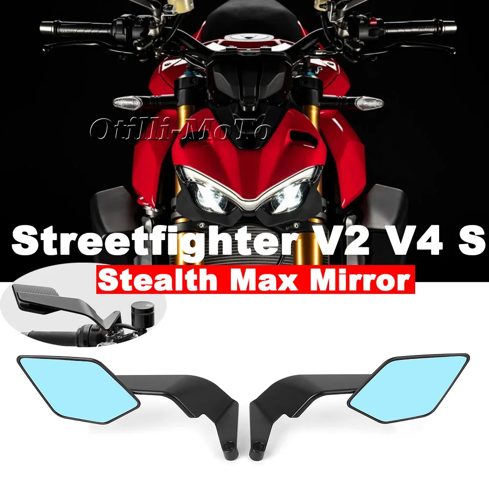 For Ducati Streetfighter V2 V4 S 2023-2025 New Motorcycle Accessories Mirrors Stealth Max Mirror To Rotate Adjustable Mirrors