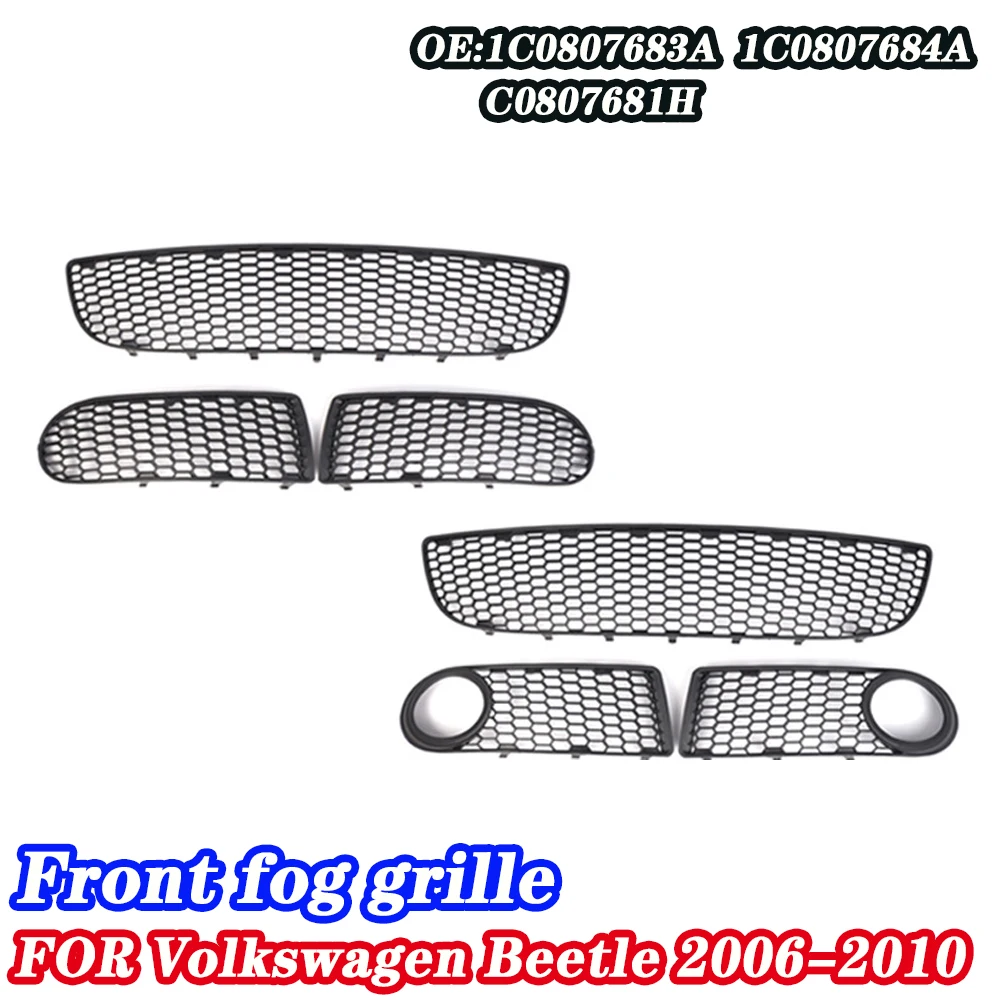 

Suitable for Volkswagen Beetle Front Bumper Fog Light in The Lower Mask with Hole Front Fog Light Grille Frame 2006-2010