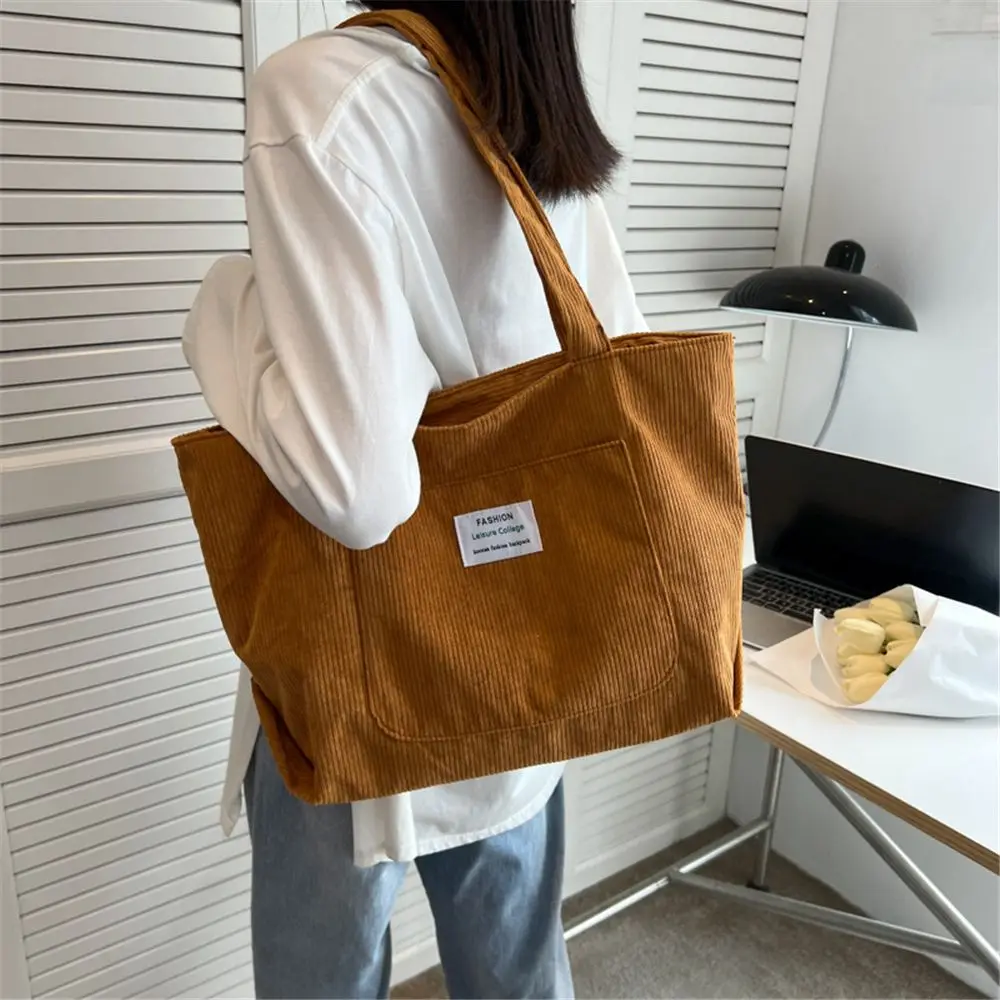 Large Capacity Bag Corduroy Totes Bag Large Capacity Shopping Bag Women\'s Shoulder Bag Handbags