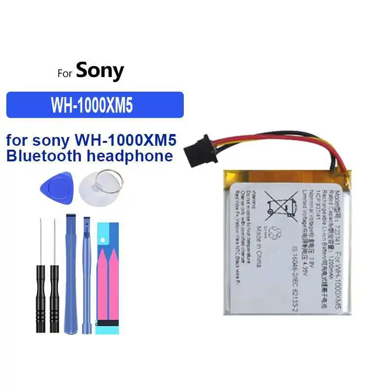 

Premium Replacement 1200Mah Earphone Battery Long-Lasting Performance For Sony WH-1000XM5 Bluetooth Headphone 723741