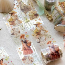 50mm * 2m Romantic Series Tape Stickers Scrapbooking Handbook DIY Journal Materials Album Labels Gift Wrap Collage Stickers