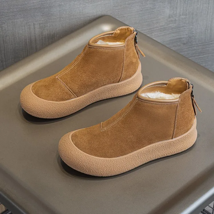 AIYUQI Schneestiefel für Damen in Übergrößen 2025 Winter Echtleder Kurze Damenschuhe Verstärkte Warme Winterstiefel für Frauen – Detail 16