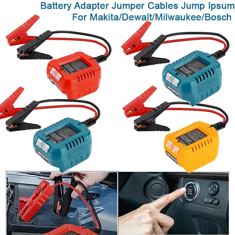 

For Makita/Dewalt/Milwaukee/Bosch 18V Battery Adapter Jumper Cables Jump Charger Batteries Jump Starter Battery Booster Cable