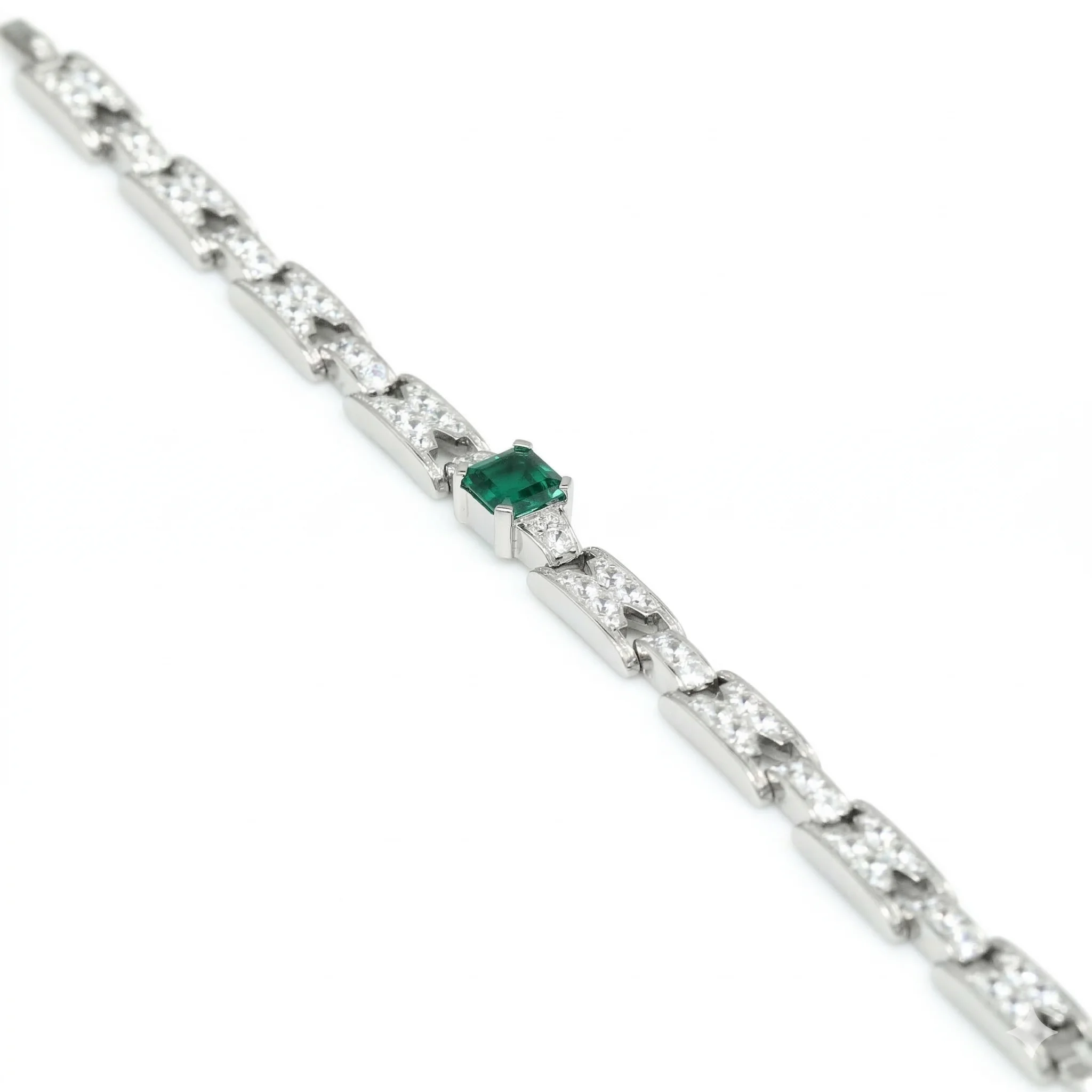 

Elegant Artificial Octagonal 8mm Emerald Tank Bracelet 925 Sterling Silver Women's Fine Jewelry for Mother's Day Birthday Gifts