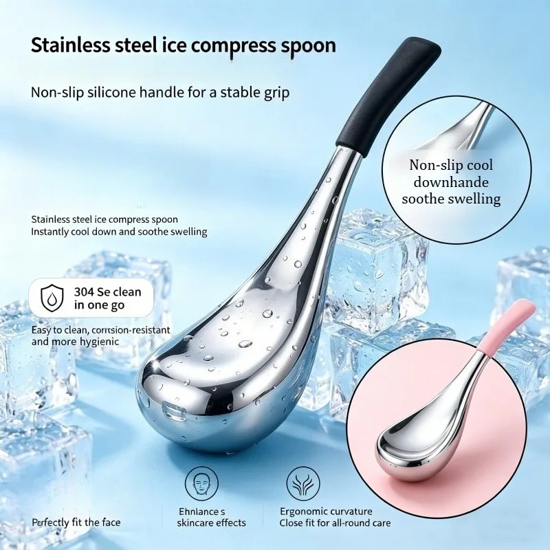 Esferas de Hielo para el Cuidado Facial, Herramientas de Belleza para Mujeres, Ojos y Rostro, Palitos Criogénicos de Acero Inoxidable, Rodillos Fríos para Spa
