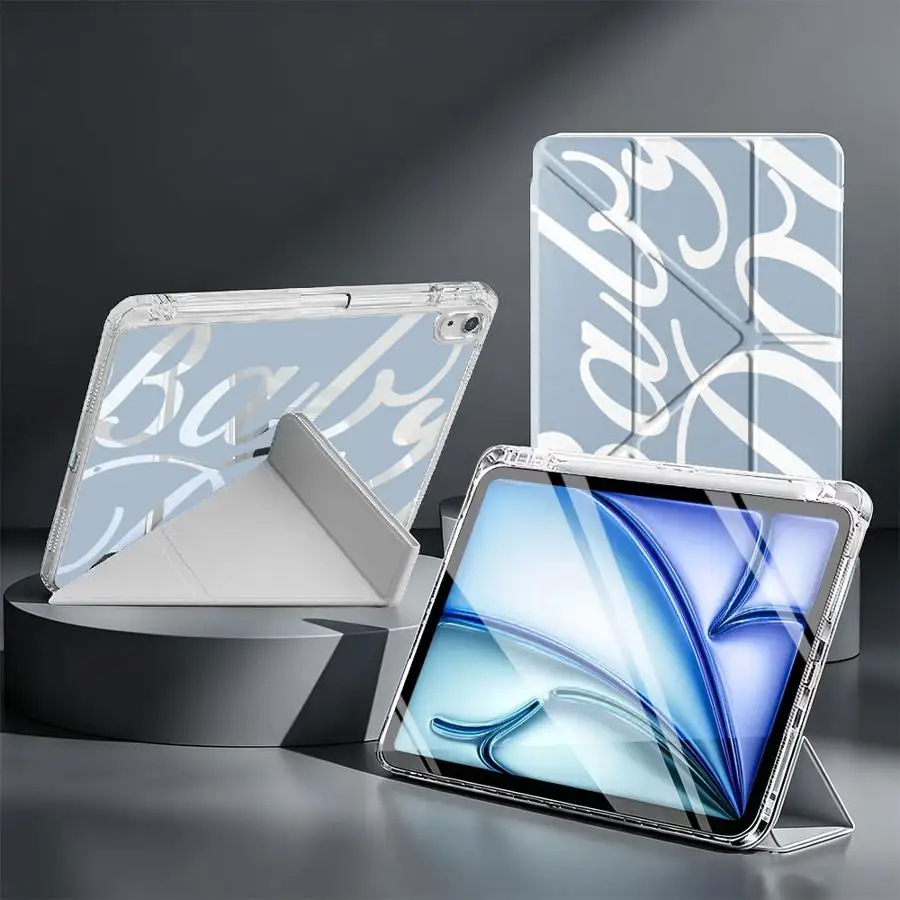 Creative Stylish English Letters Tablet Case For Samsung Galaxy Tab A11 S7 FE A9 Plus S8 S10 Lite A8 S9 Plus With Pen Slot Cover