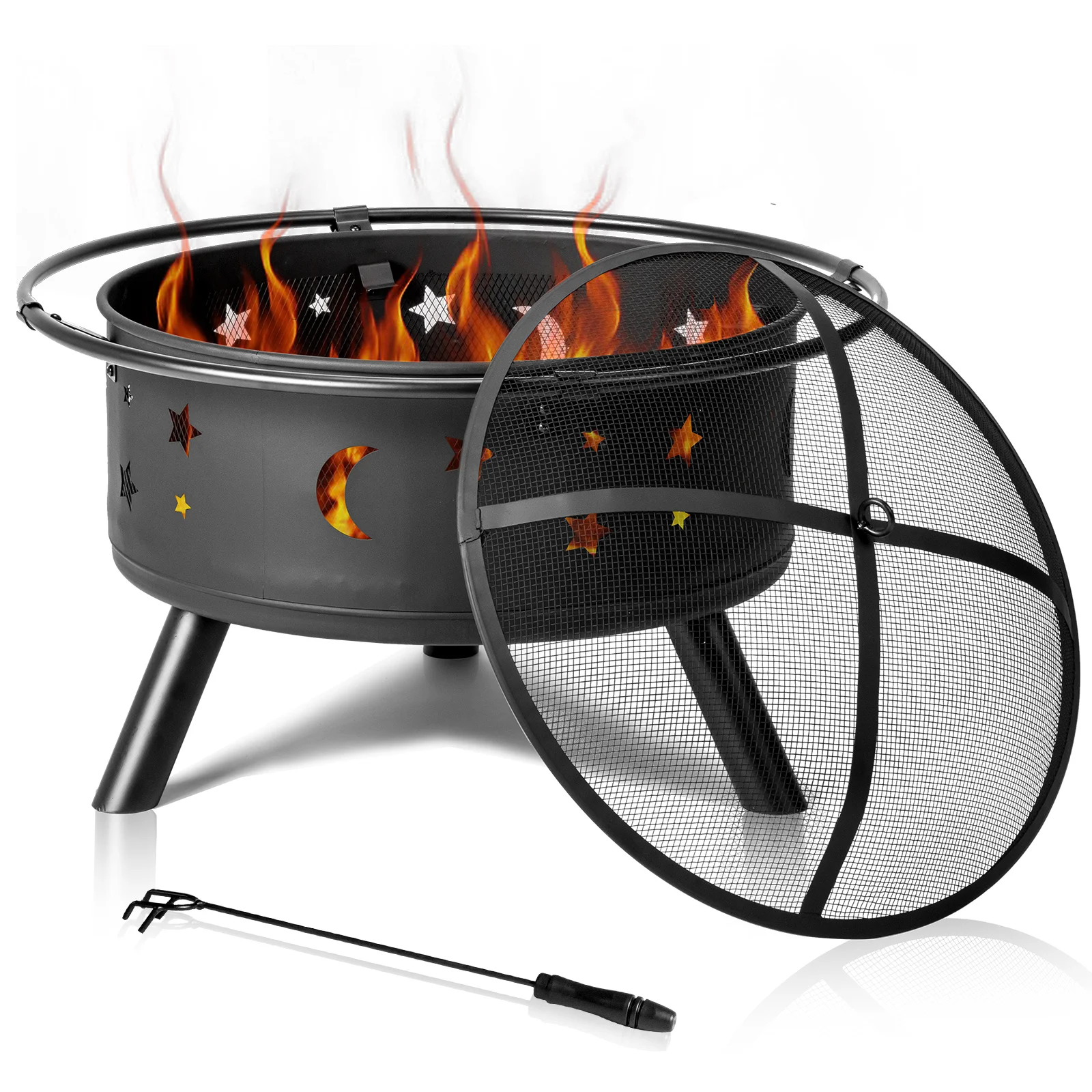Outdoor Camping Fire Pit - Lareira de metal de 30 polegadas