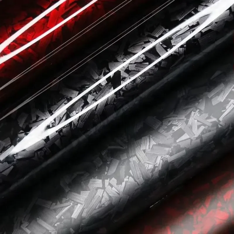 1.52*18m PET Backing Satin Forged Carbon Fiber Black Car Wrap Vinyl PVC Car Stickers