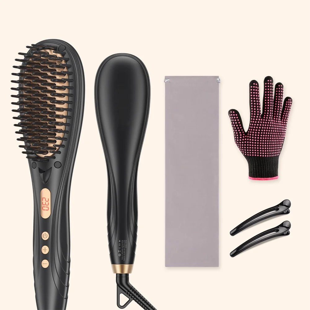 Negative ion hair straightening comb