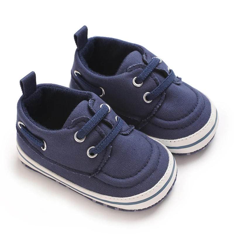 

Spring and Autumn 0-6 months old baby sports shoes toddler shoes soft cloth sole indoor baby shoes striped splicing canvas shoes