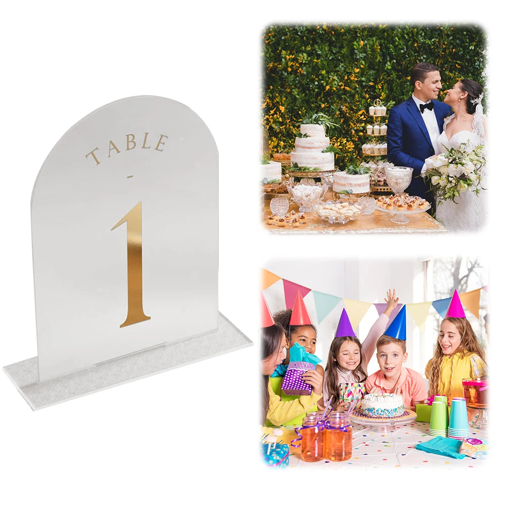 Frosted Arch Wedding Table Numbers with Holder White Arch Wedding Table Numbers for Centerpiece Reception Wedding Party Event