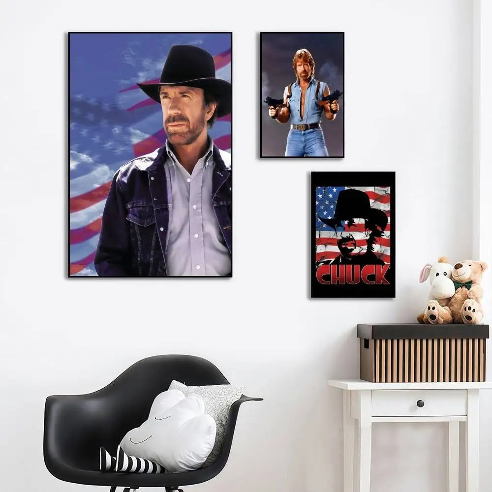 Adesivo de pôster elegante e moderno de Chuck Norris para decoração de sala de estar, quarto e dormitório