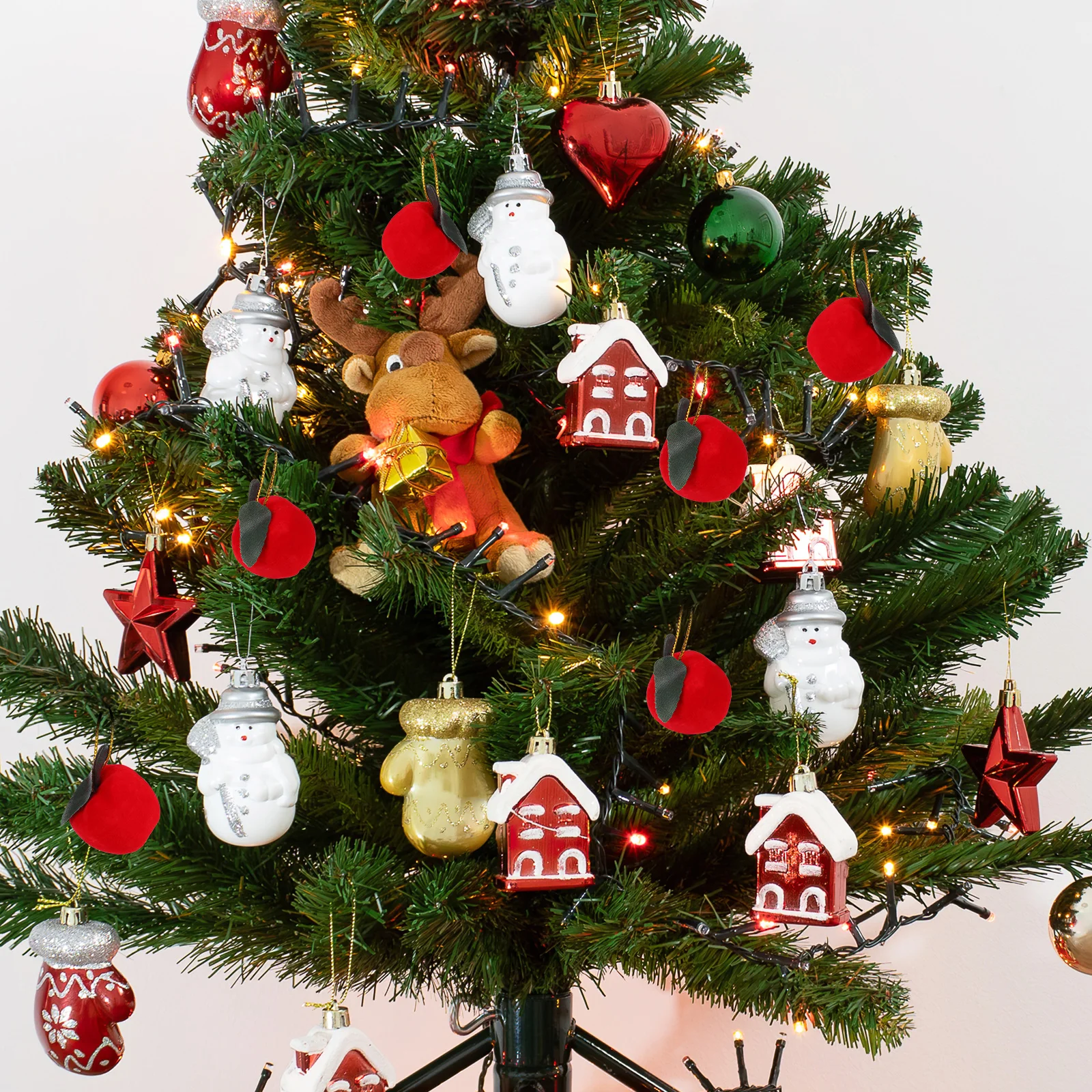 

24 Pcs Red Apple Pendant Christmas Tree Hanging Ornaments Ball Decorations Outdoor