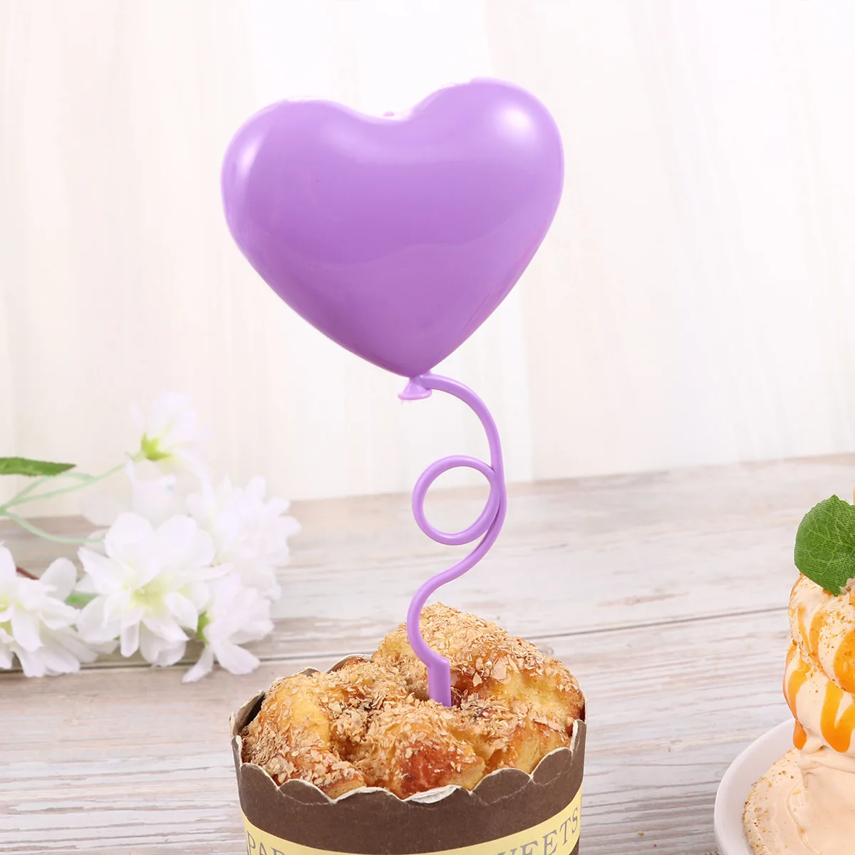 

24Pcs Cake Fruit Picks Heart Shape Premium Plastic Colorful Design for Birthday Wedding Cupcake Muffin Jelly Bread Party