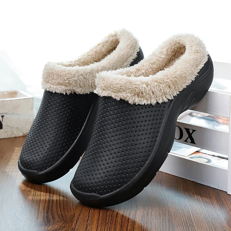 New Style Autumn Winter Eva Men's Home Slippers Casual Shoe Bathroom Beach Thick Bottom Waterproof Anti-slip House Couple Shoes